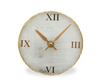 White Quartz Round Clock
