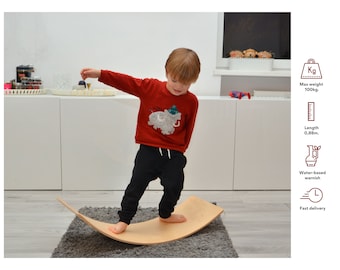 Kids Wooden Balance Board / Wobble Board / Curved Montessori Balancing toy / Exclusive design gifs for kids