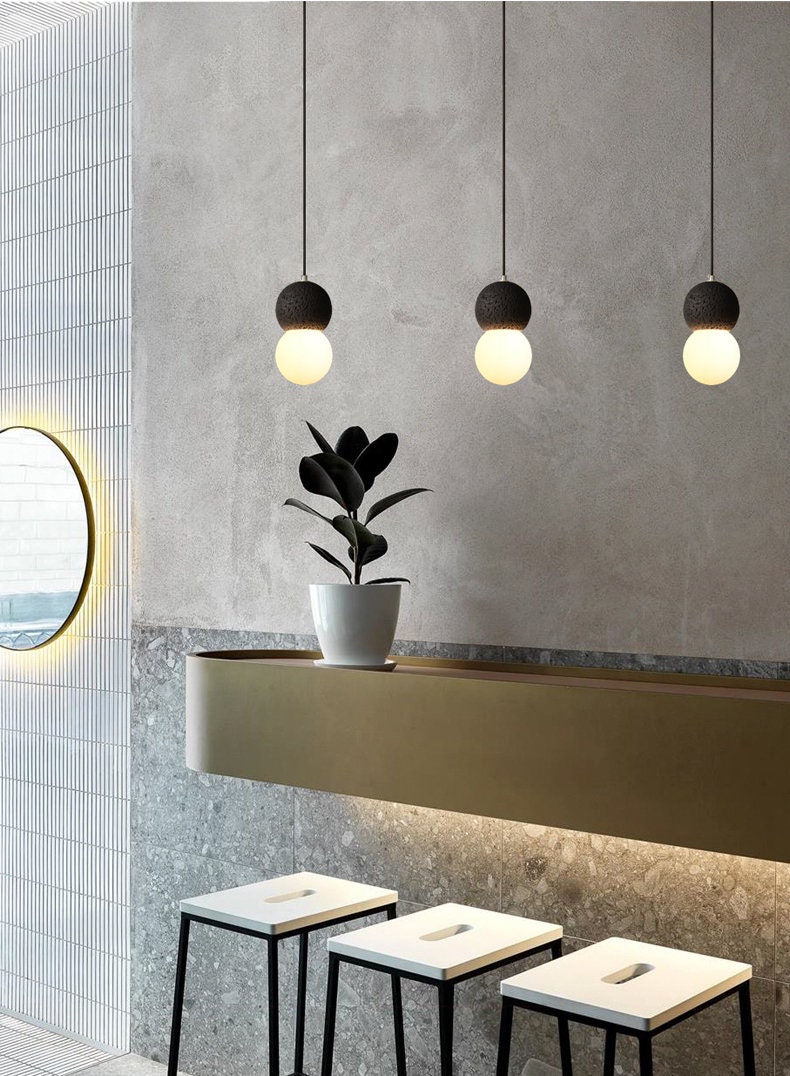Cement Concrete Pendant Light Hanging Lighting Fixture Home - Etsy