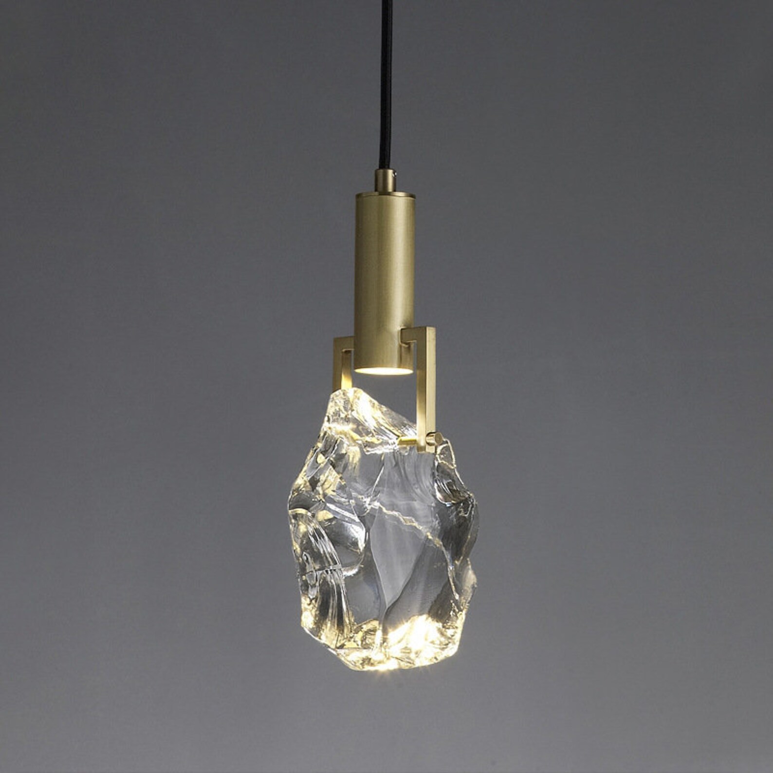 Gold Crystal Pendant Light Hanging Lighting Fixture Home Etsy
