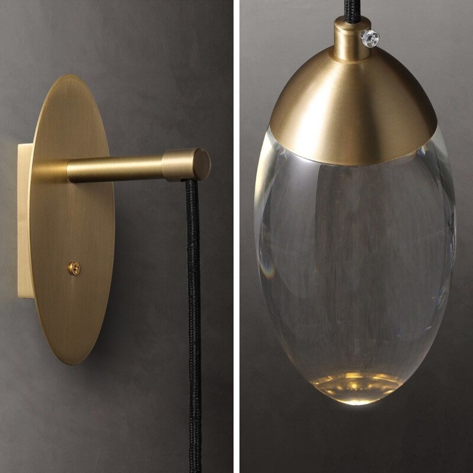 Crystal Brass Wall Light Gold Sconce Lighting Fixture Home Etsy