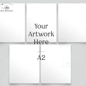 5 up A2 card mockup, greeting card mockup, A2 card mock-up for Instant JPEG Digital Download