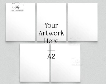 5 up A2 carte maquette, maquette de carte de voeux, maquette de carte A2 pour Instant JPEG Téléchargement numérique