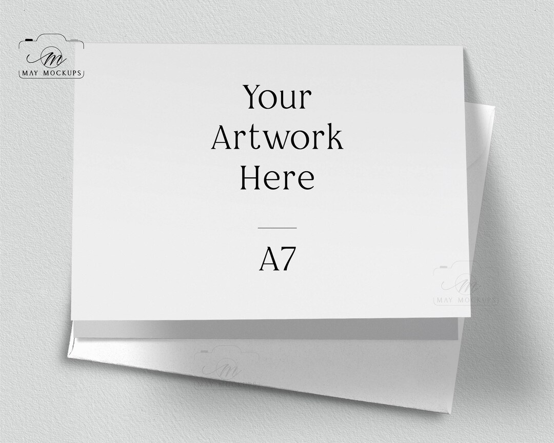 Partially Open A7 Blank Card Mockup, A7 Card Mock-up, A7 Greeting Card ...