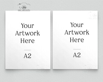Double maquette de carte A2, maquette de carte Vierge A2 pour téléchargement numérique instantané JPEG