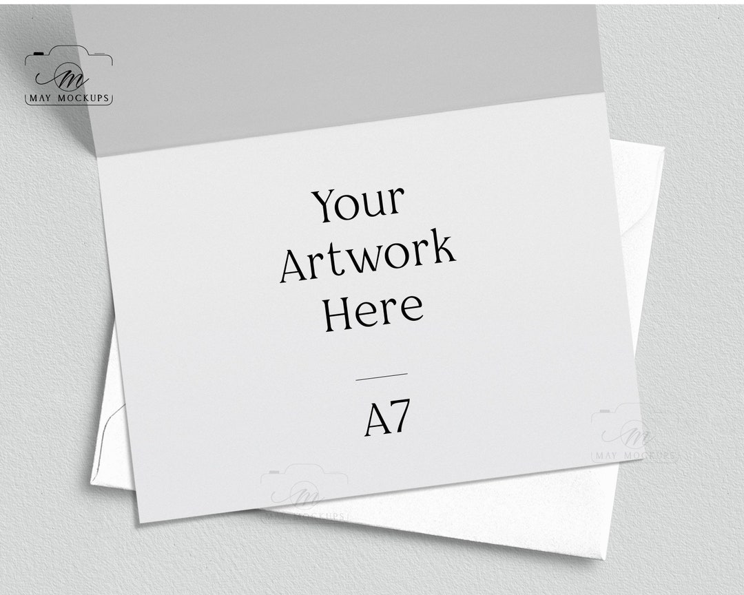Open A7 Blank Card Mockup, Inside A7 Card Mock-up for Instant JPEG ...