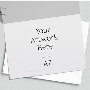Abre la maqueta de tarjeta en blanco A7, maqueta de tarjetaS dentro de A7 para Instant JPEG Digital Download