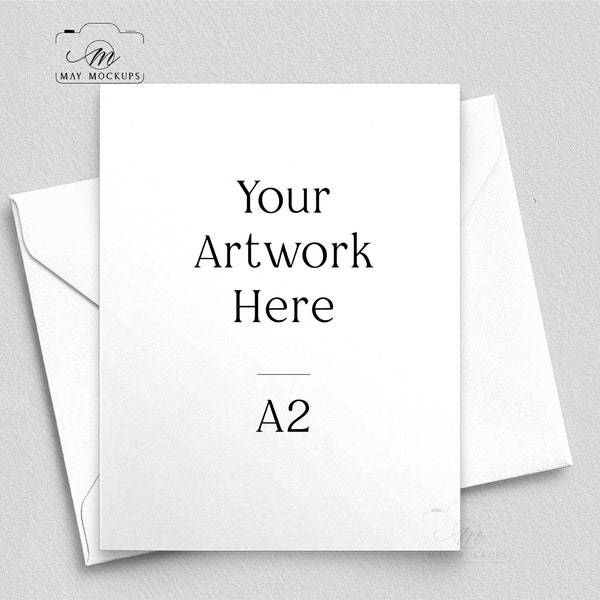 A2 Greeting card mockup angled envelope, Thank you card mock-up for Instant JPEG Digital Download