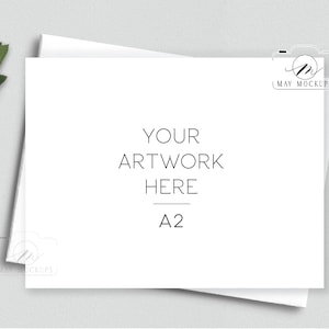 A2 Greeting card mockup with envelope, Thank you card mock-up for Instant JPEG Digital Download