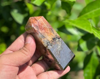 Golden Healer Quartz Pyrite Tower | Lions Gate Crystal Manifestation Stone (4 Inch)