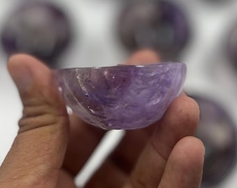 Hand Carved Amethyst Crystal Bowl – Meditation, Charging, Gemstone Decor