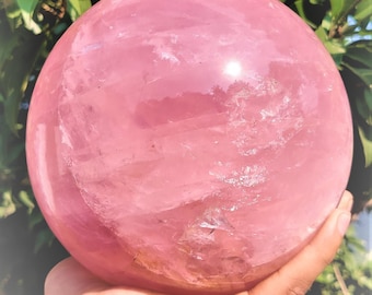 200mm XXXL Rose Quartz Sphere, Crystal Sphere, Rose Quartz Healing Crystal Sphere For Home&Garden Decor-Metaphysical Crystal-Meditation Gift