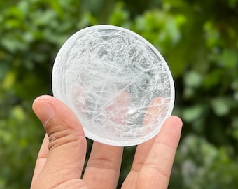 Hand Carved Clear Quartz Crystal Bowl: Energy Amplifier, Meditation Tool