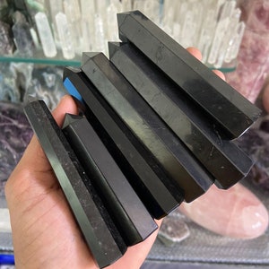 20 Bulk Black Tourmaline Obelisk: Healing Crystal Wands (3-4 Inches)