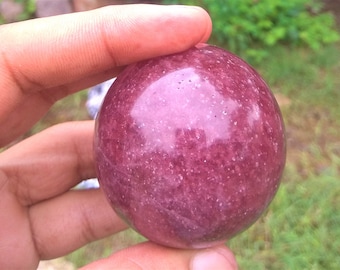 Gorgeous Strawberry Quartz Sphere from Brazil/Strawberry Quartz Sphere, Tanzeberry Quartz Sphere, Strawberry Quartz Metaphysical Meditation