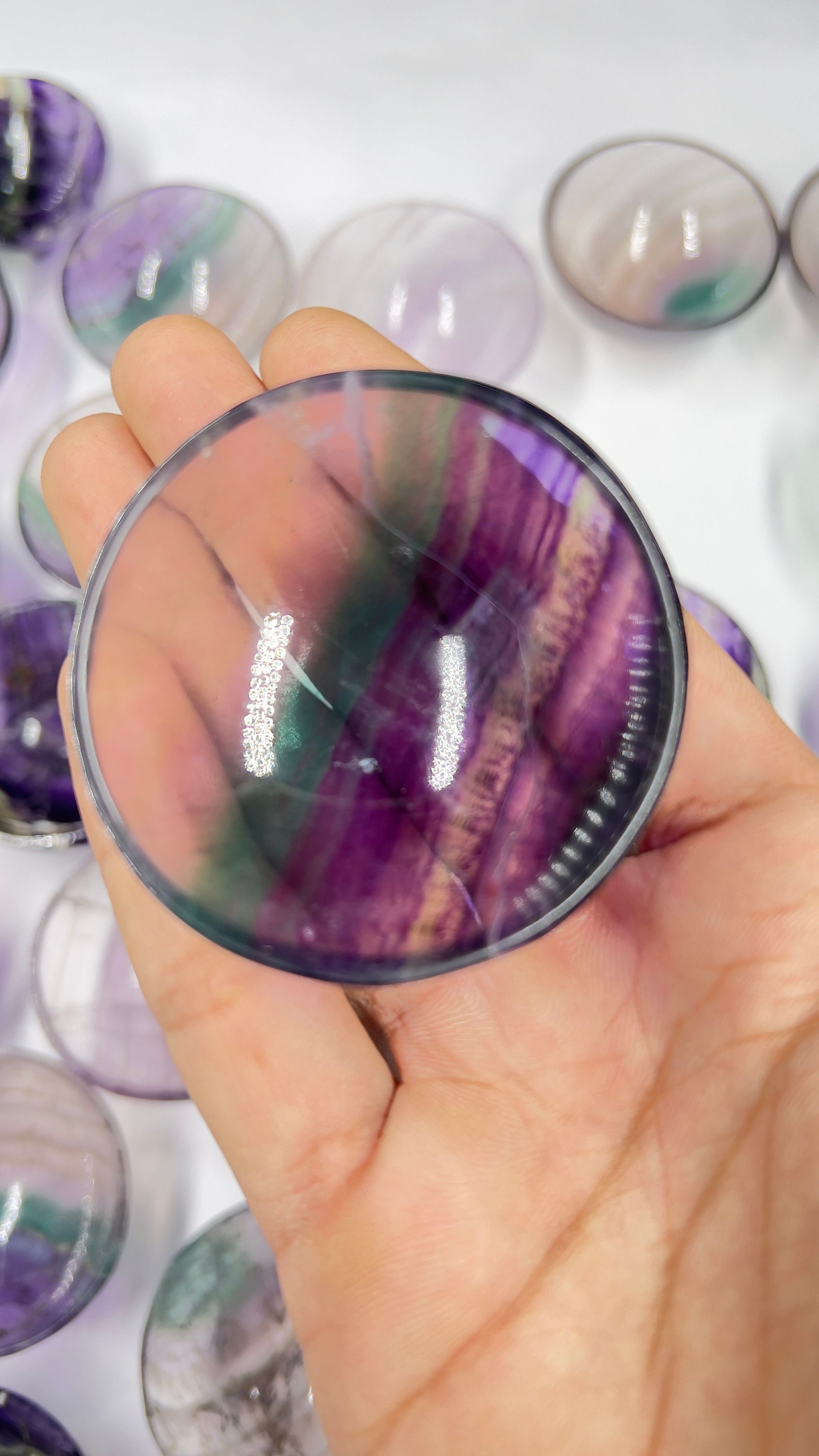 Rainbow Fluorite Bowl: AAA Quality Crystal Healing, Meditation