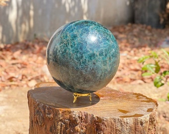 Large 125mm Teal GreenApatite Sphere, for boosting manifestation, meditation and weight control,Green Apatite Crystal Sphere,Healing Crystal