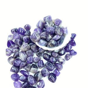 100pieces Amethyst Tumbled Stones AAA Grade Amethyst Healing Crystals, Gemstone Natural Tumbled Stones Amethyst Stone Tumbled Stone
