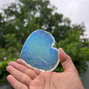 Large Opal Carved Heart - Opalite Heart - Opalite Heart Stone - Hand Carved Heart Crystal - Opalescent Love Gift - Meticulously Carved Gift