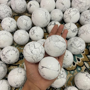20piece 60mm Howlite Sphere | Howlite Crystal ball | Calming Stone | Healing Crystals | Metaphysical Meditation Crystal Sphere