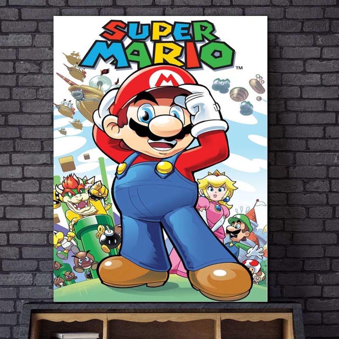 Mario Bros vintage postersVintage canvas poster home Etsy