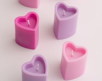 Heart Shaped Soy Wax Candle / Valentines Day Gift / Cute Home Decor Candle / Pastel Room Decor Candles / Gift For Her / Romantic Gift