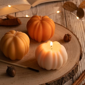 Pumpkin Soy Wax Candles / Autumn Home Decor / Halloween Decor / Pumpkin Spice Candle / Autum Decorations / Thanksgiving Decor / Fall Decor image 2