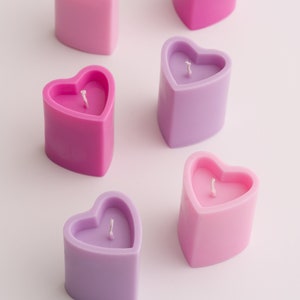 Heart Shaped Soy Wax Candle: Pastel Home Decor, Valentines Gift