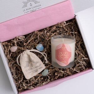 Aries Candle Gift / Soy Wax Candle & Crystal Gift Set / Star Sign Candle / March April Birthday Gift / Zodiac Gift / Gift For Her