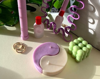 Yin Yang Soy Wax Candle, Colourful Aesthetic Home Decor