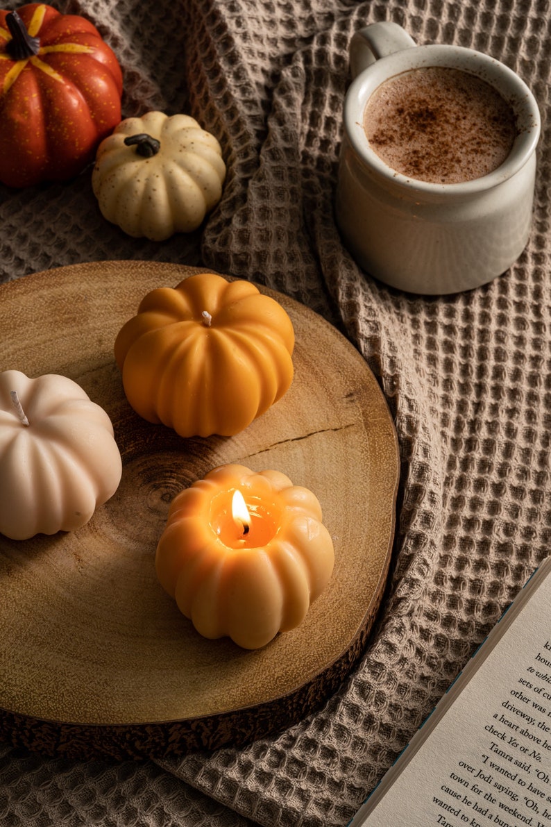 Pumpkin Soy Wax Candles / Autumn Home Decor / Halloween Decor / Pumpkin Spice Candle / Autum Decorations / Thanksgiving Decor / Fall Decor image 1