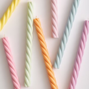 Twisted Soy Wax Candles - Set of 6 - Decorative Tablescape Candles
