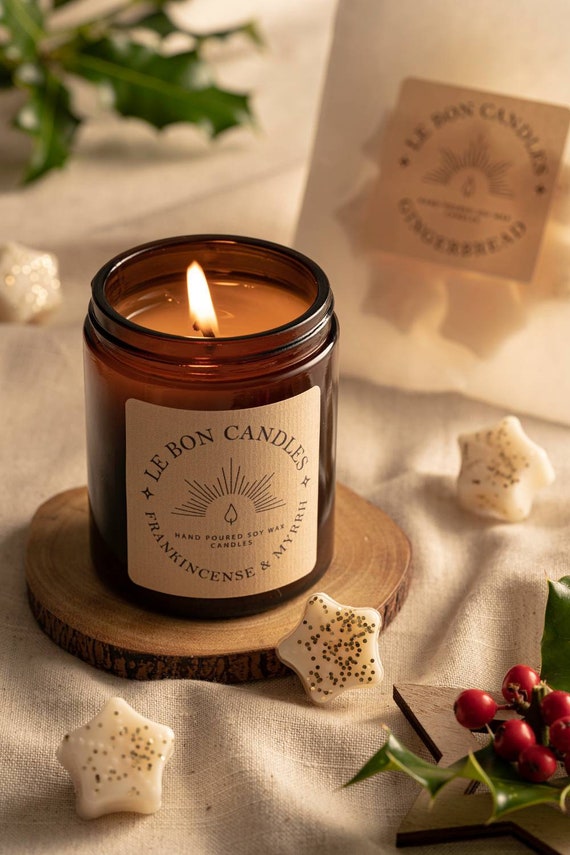 Frankincense & Myrrh Scented Soy Candle - Aroma Flame Candles