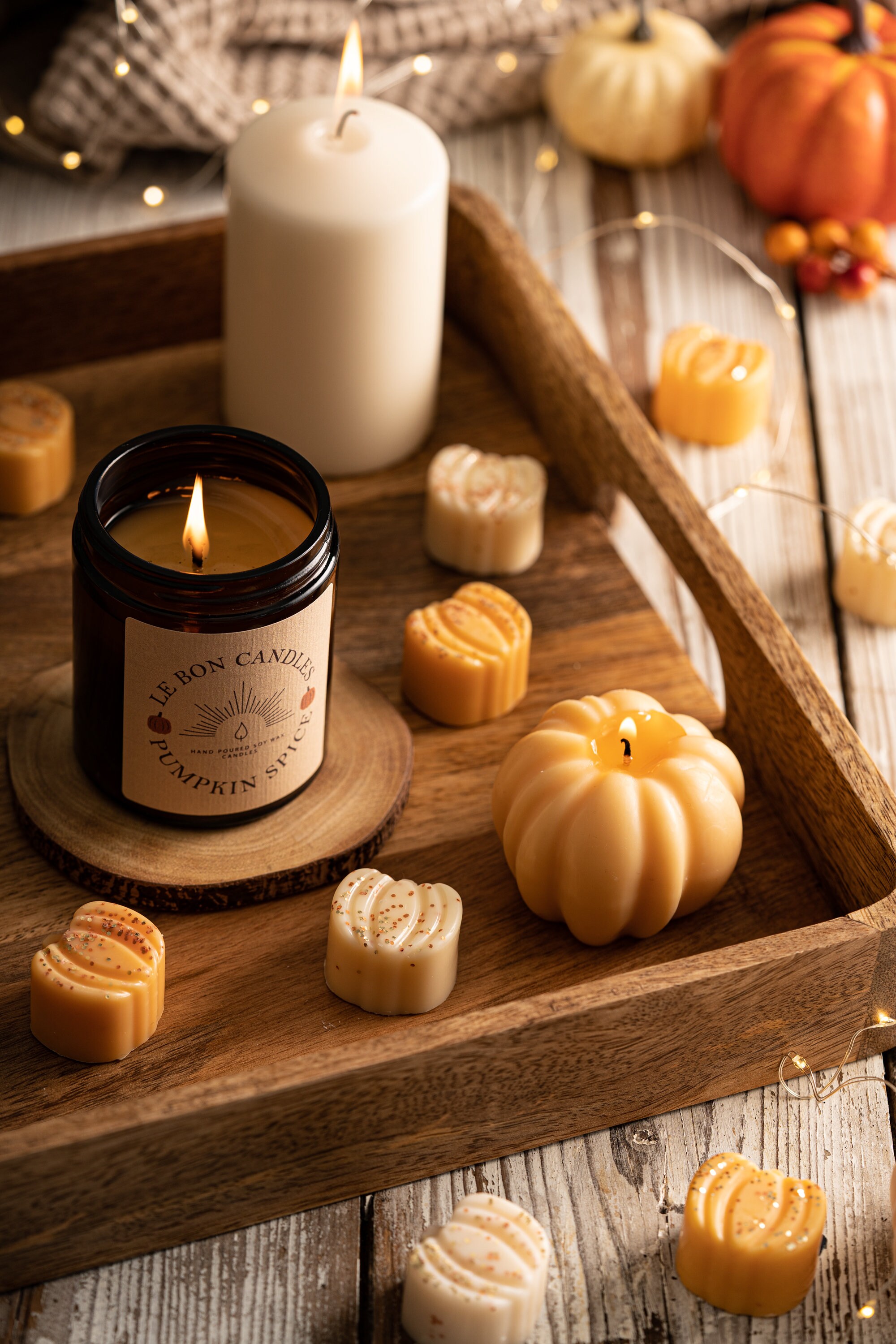 Bougie Parfumée En Cire De Soja En Forme De Citrouille - Décoration Automne Halloween Thanksgiving | Céramique Blanche, Parfum Agréable