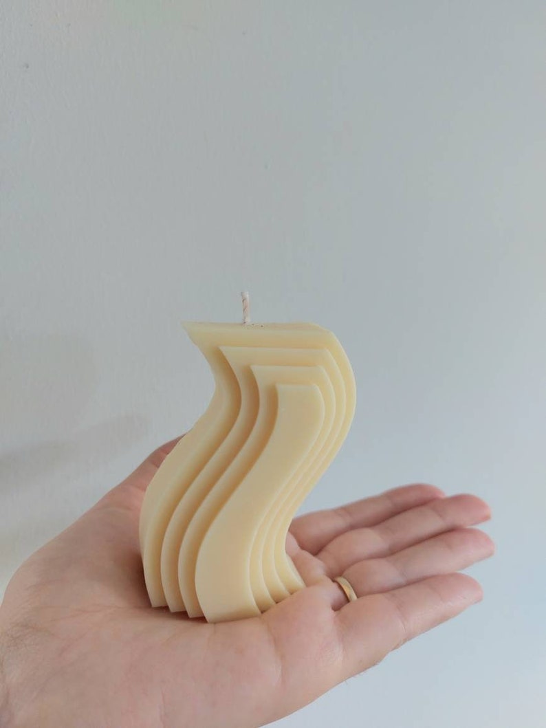 Soy Wax Structural Wave Candle Decorative Candle Abstract Etsy