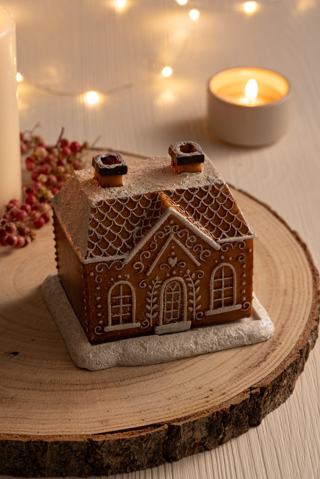 Gingerbread House Incense Cone Burner / Christmas Gingerbread Etsy
