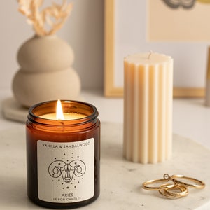 Aries Star Sign Candle | Soy Wax Candle | April Birthday Gift | Vegan Friendly Gift | Home Decor Gift |