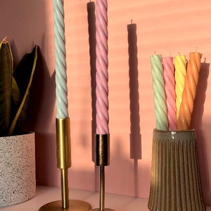 Handmade Twisted Soy Wax Candle: Decorative Dinner Tablescape