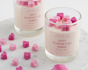 Valentine's Day Gift / Personalised Valentine's Day Candle / Valentine's Present For Her / Soy Wax Candle / Gift For Her / Galentine's Gift