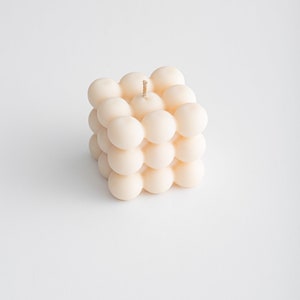 Bubble Cube Soy Wax Candle / Coffee Table Decor / Abstract Cream