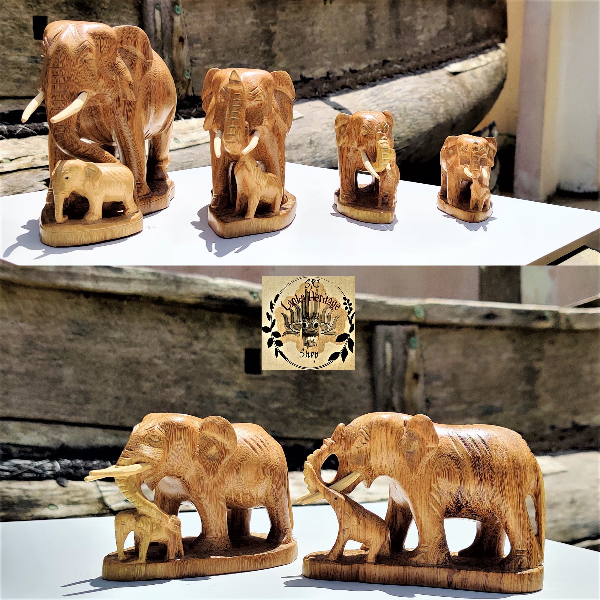 Patas de Elefante de 14 cm. en Madera - Asister