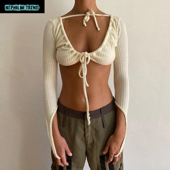 beige mesh top