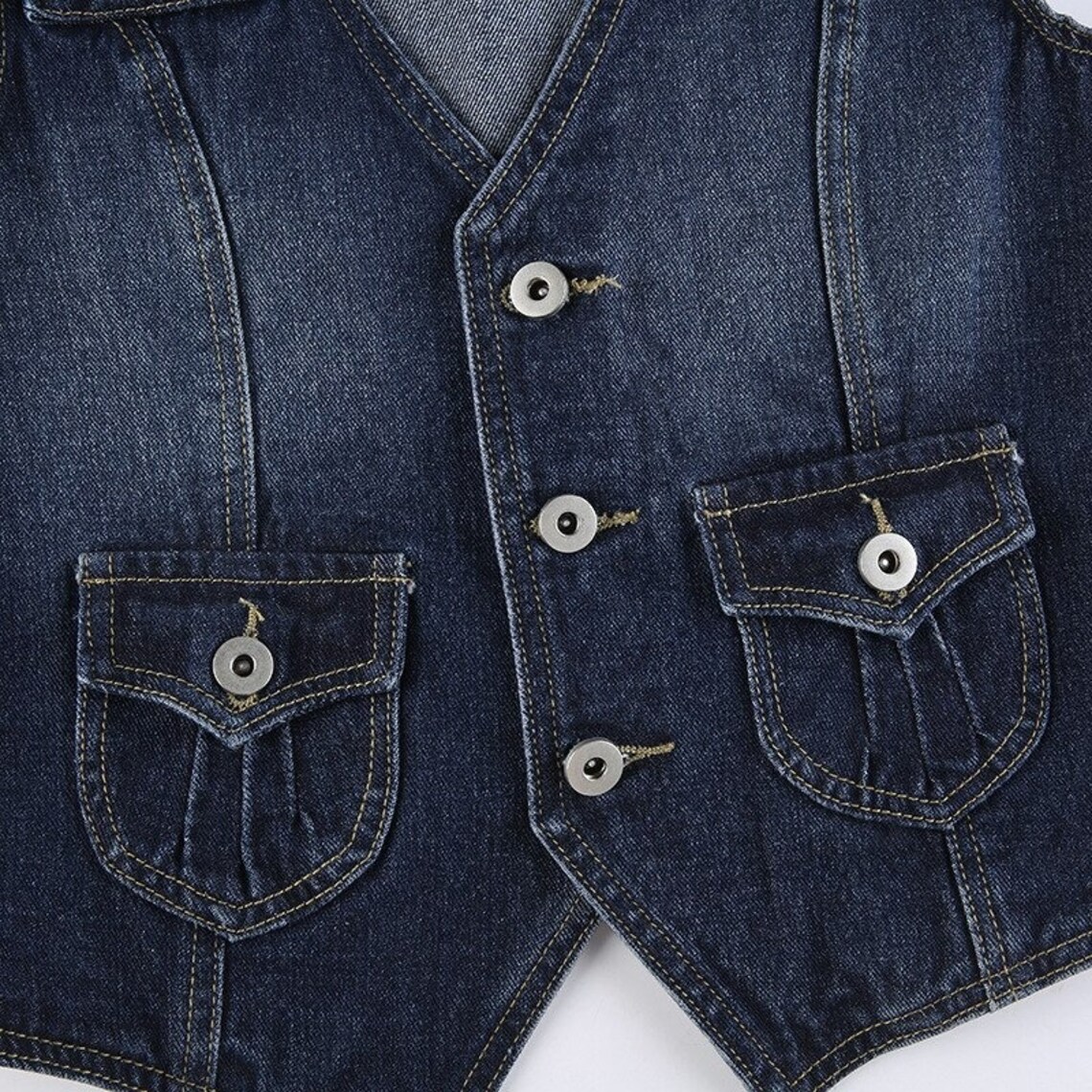 Denim Vest Women Denim Jacket for Women 90s Denim Short Sleeve - Etsy