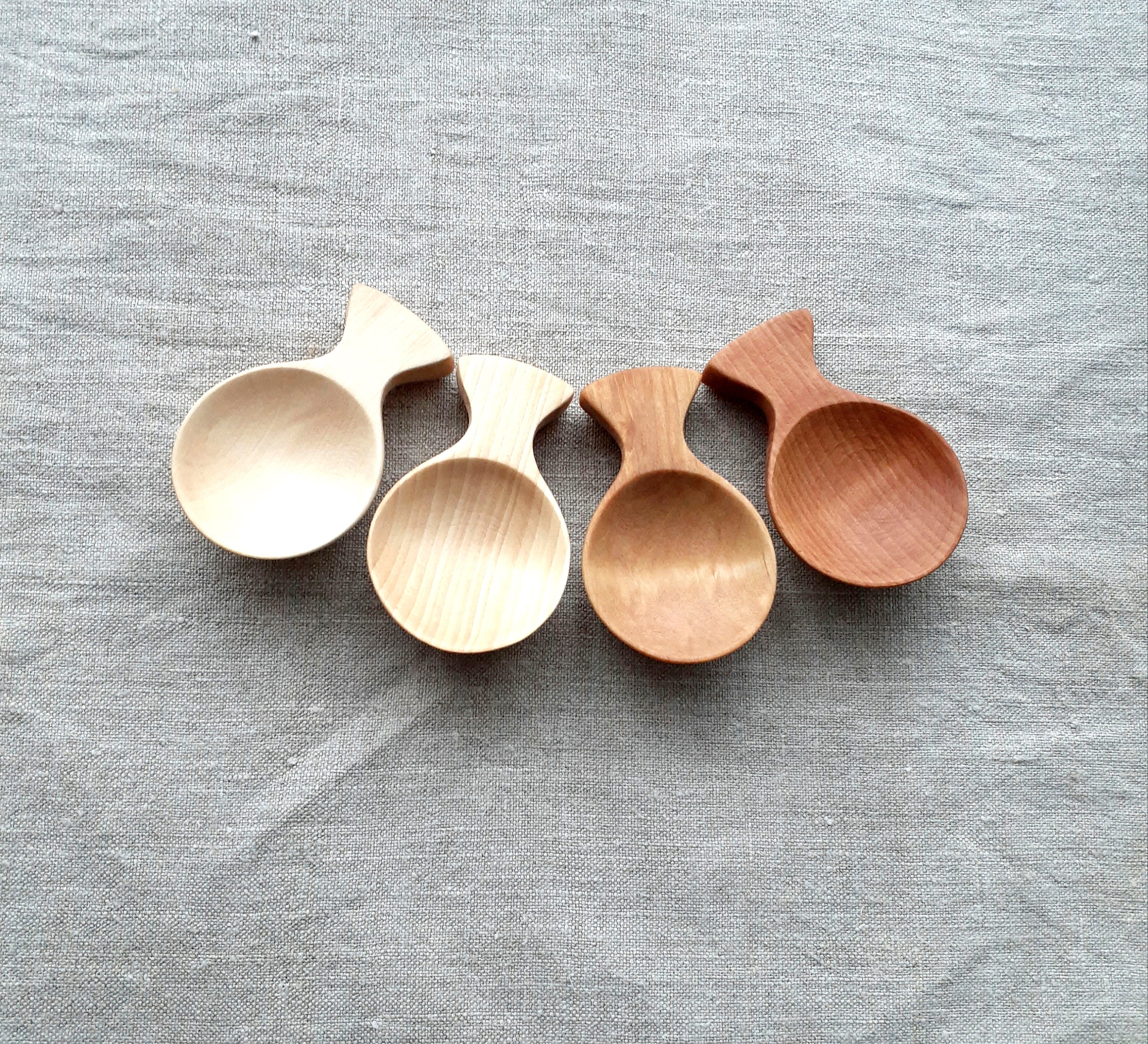 Set of 4 Small round spoons/ Mini spoon/ Spices scoop/ Etsy
