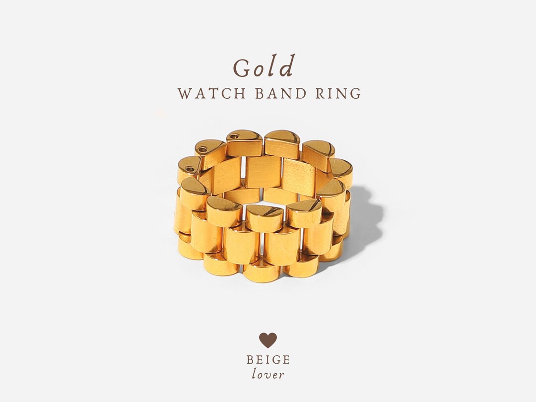 Gold Watch Band Ring Band Ring Gold Rings Simple Band Etsy