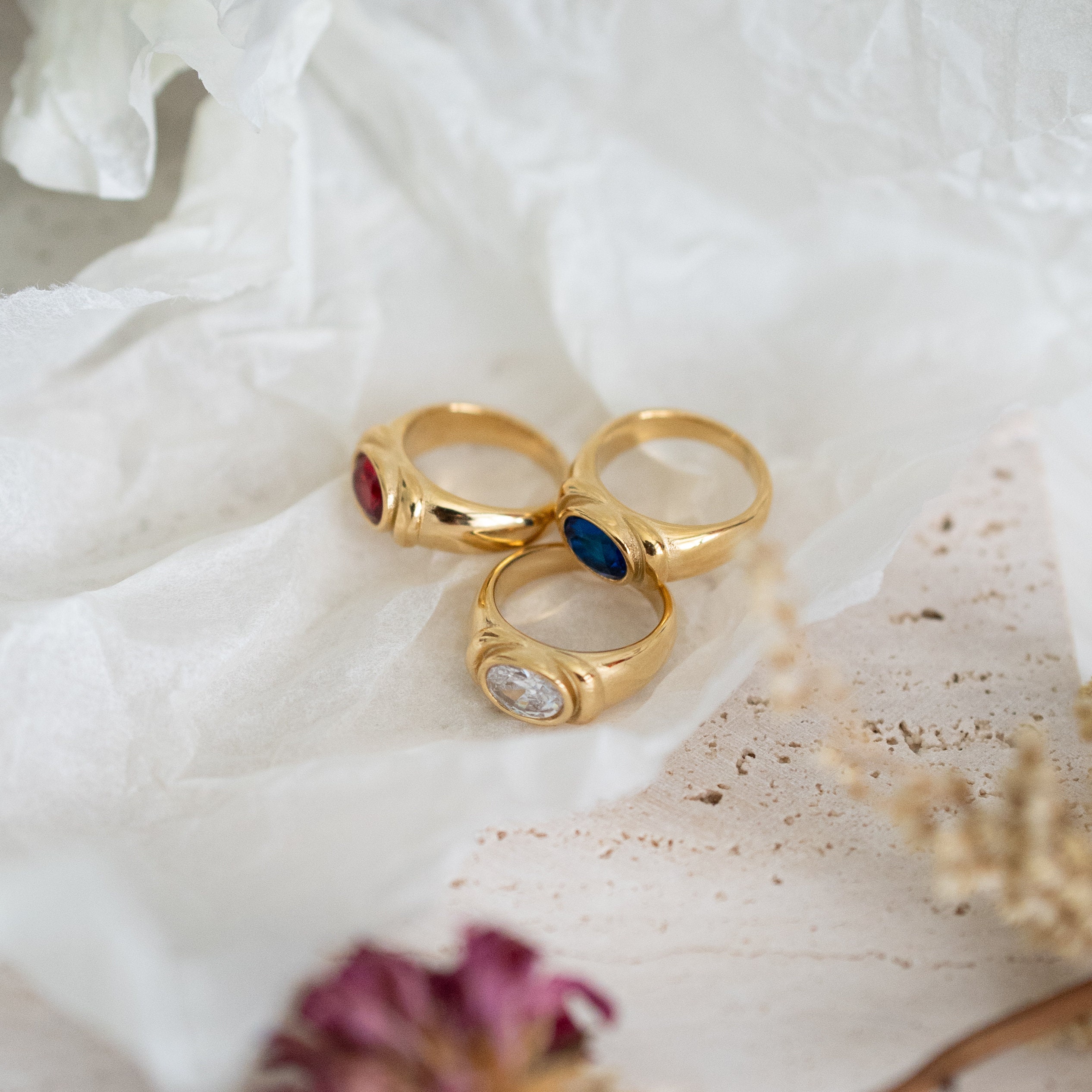 18K Gold Filled Statement Gemstone Rings, Water Resistant, Tarnish Free,  Gold Filled Rings, Gifts for Her, Birthstone Rings, Statement Ring - Etsy