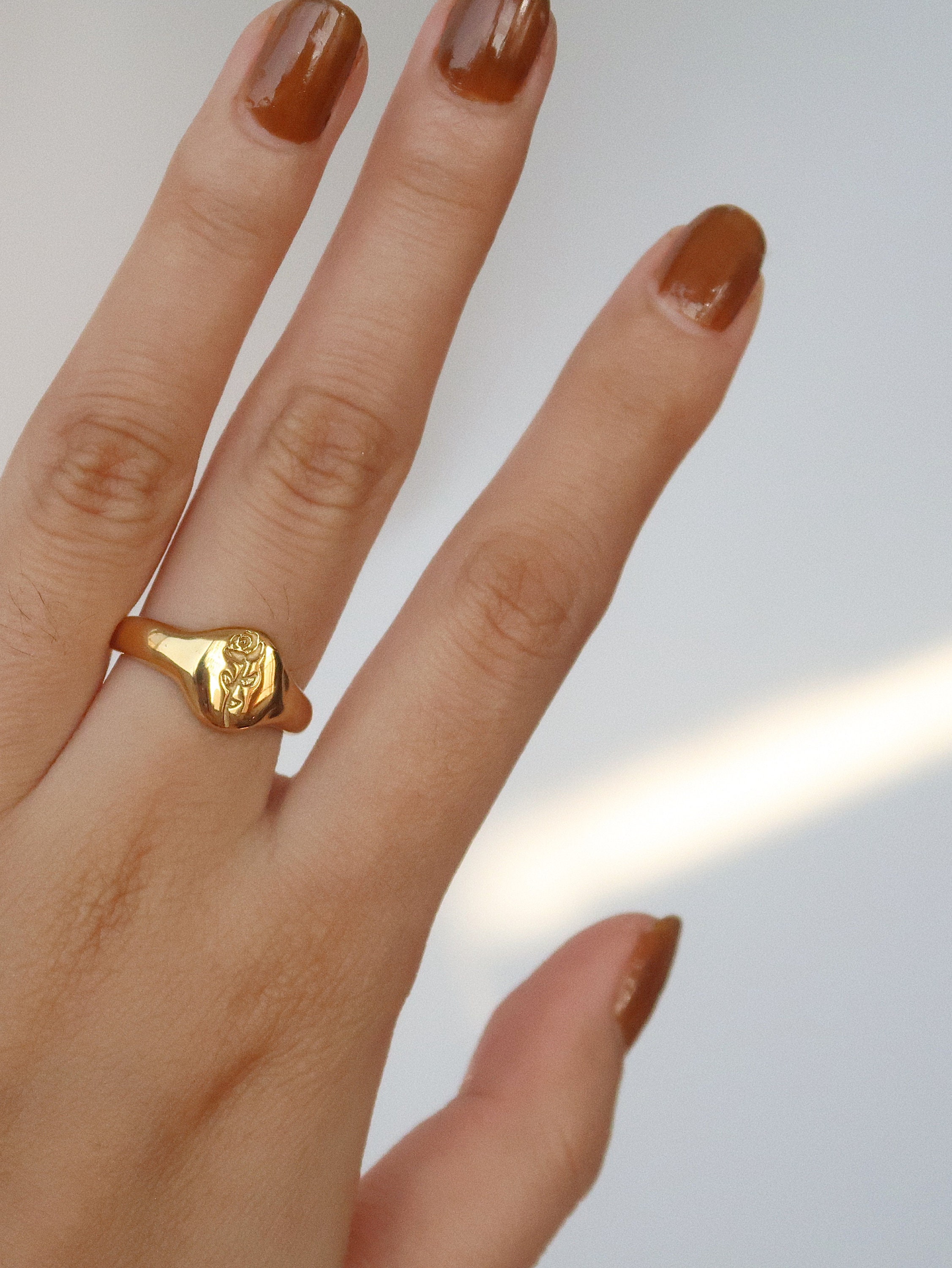 18K Gold Rose Ring Le Petit Prince Rose Ring Water Etsy