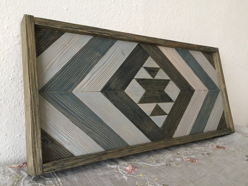 Aztec Wood Wall Art Reclaimed Wood Art Navajo Farmhouse Etsy