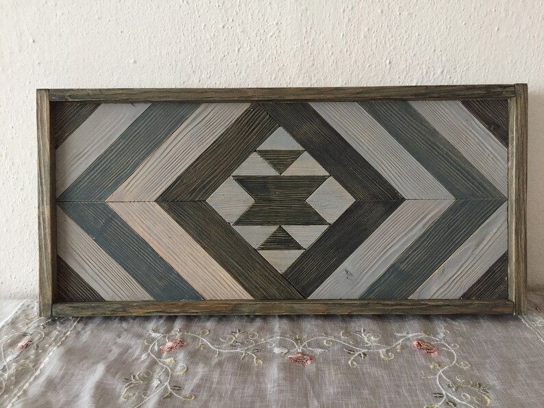 Aztec Wood Wall Art Reclaimed Wood Art Navajo Farmhouse Etsy