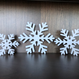 Decoração de floco de neve branco - floco de neve impresso em 3D